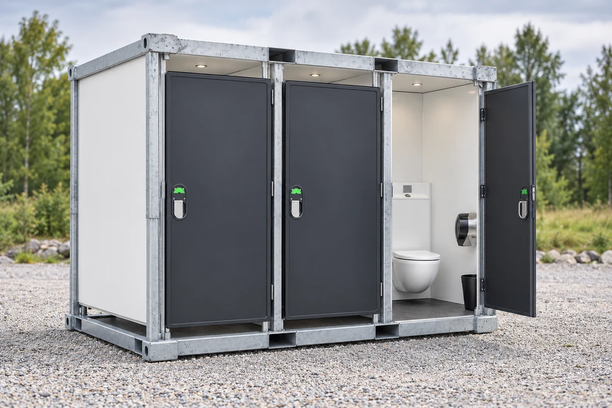 AI-generert produktillustrasjon av vakuummodul med 3 toaletter