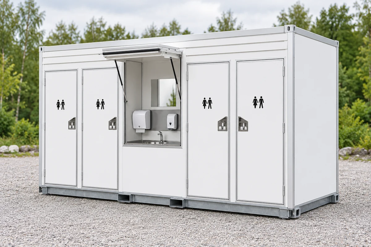 AI-generert produktillustrasjon av vakuummodul med 4 toaletter
